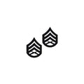 U.S. Marine Corps Staff Sergeant Subdued Metal Pin On Rank