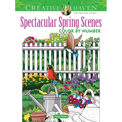 Creative Haven Spectacular Spring Scenes Color by Number - Paperback