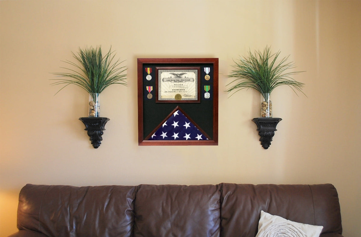 Flag and Certificate Case, Flag Display Cases With Certificate.