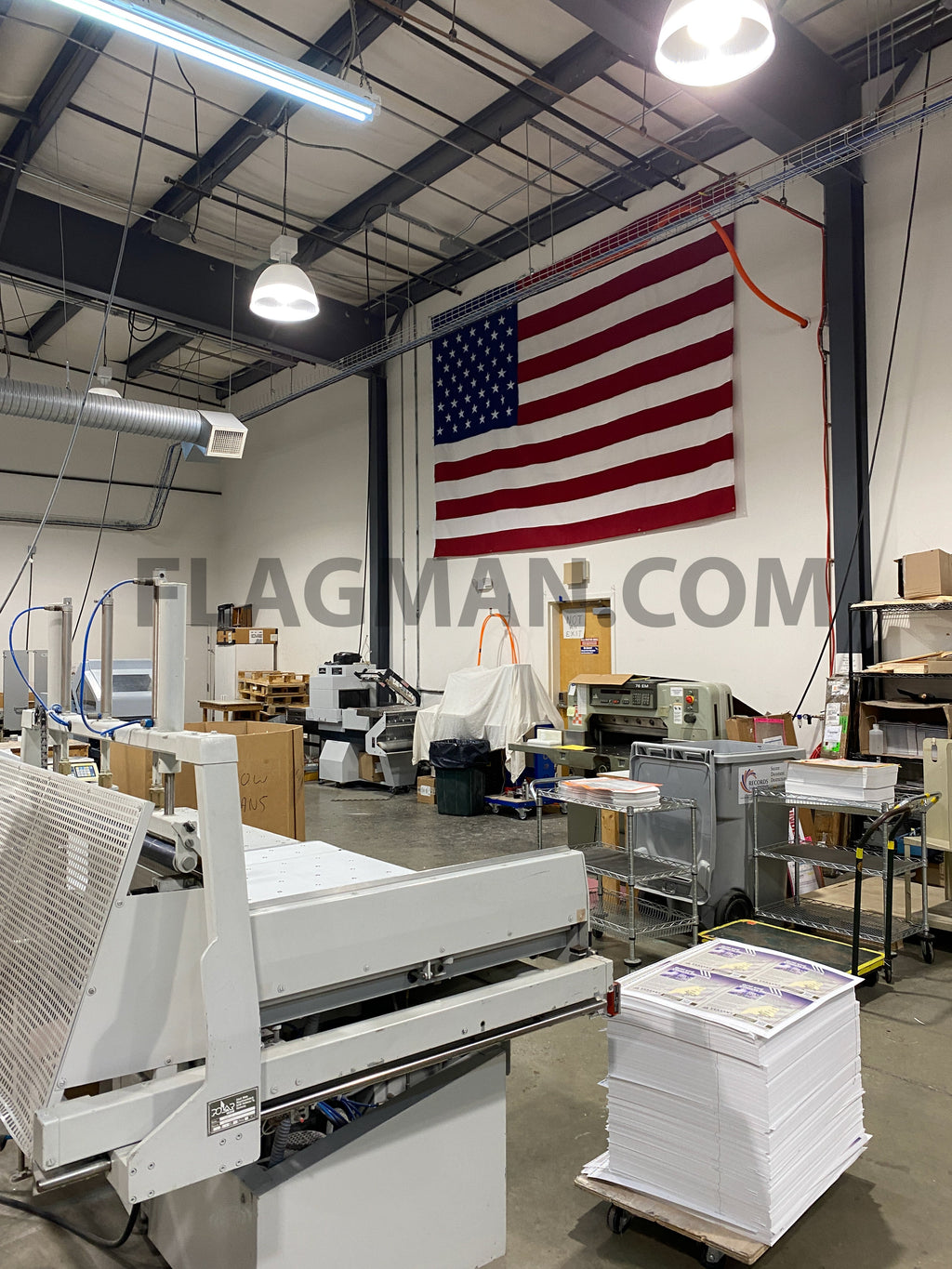 WallSafe™ Polyester Wall-Mounted American Flag | Reinforced Edge Grommets | Made in USA