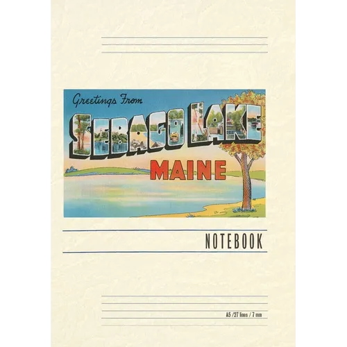 Vintage Lined Notebook Greetings from Sebago Lake