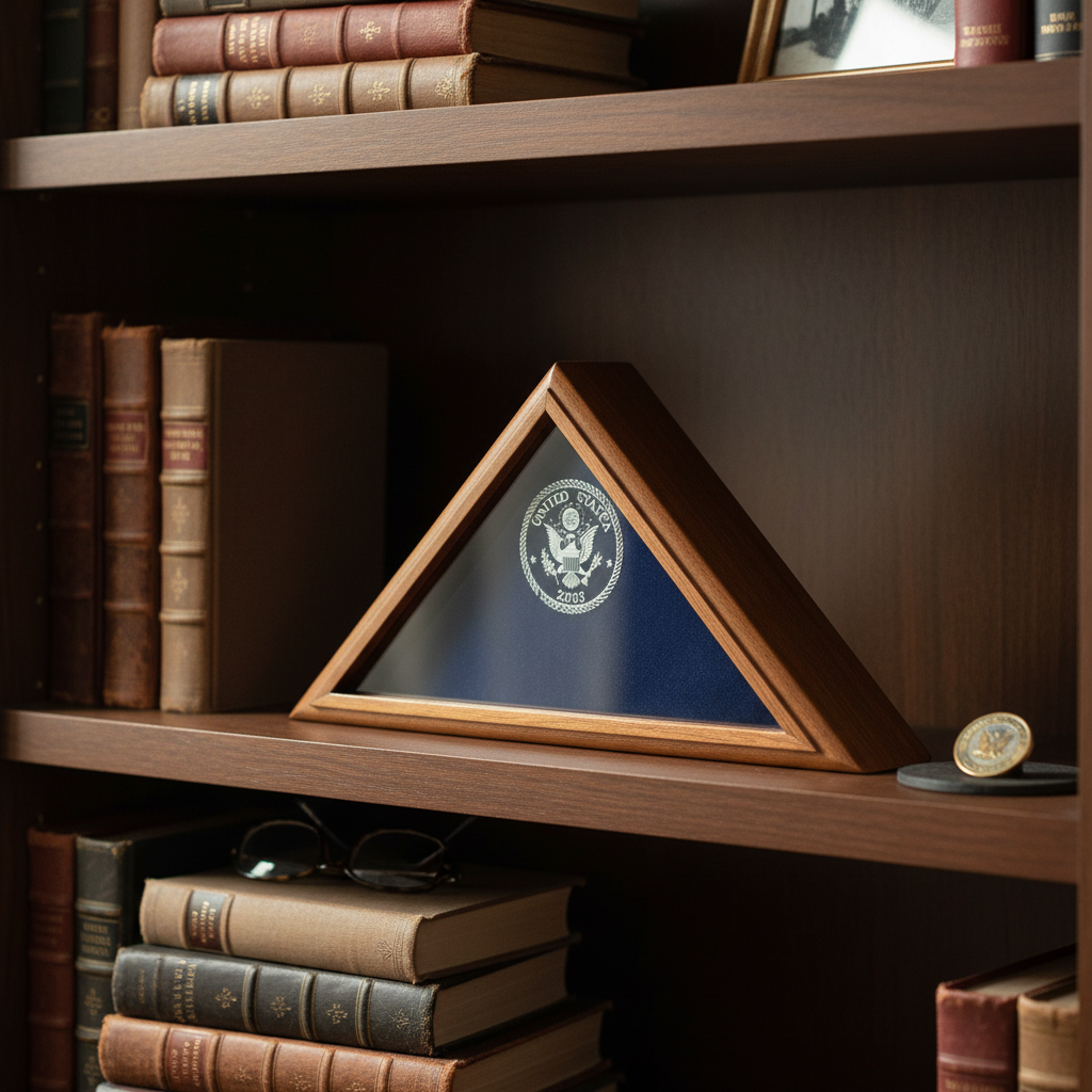 Veteran Flag Display Case- Flag for 3ft x 5ft flag.