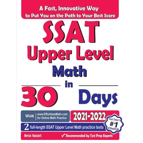 SSAT Upper Level Math in 30 Days: The Most Effective SSAT Upper Level Math Crash Course - Paperback