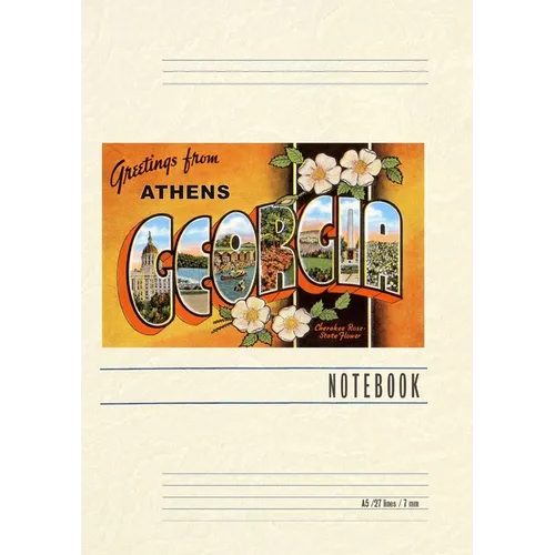 Vintage Lined Notebook Greetings from Athens - Paperback