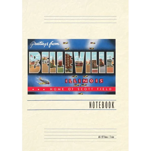 Vintage Lined Notebook Greetings from Belleville, Illinois