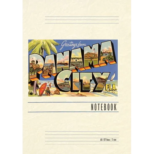 Vintage Lined Notebook Greetings from Panama City, Florida - Paperback