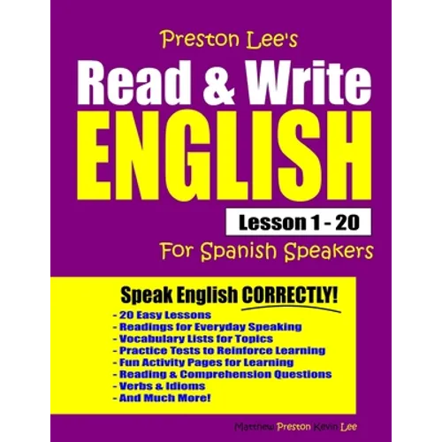 Preston Lee's Read & Write English Lesson 1 - 20 For Spanish Speakers - Paperback