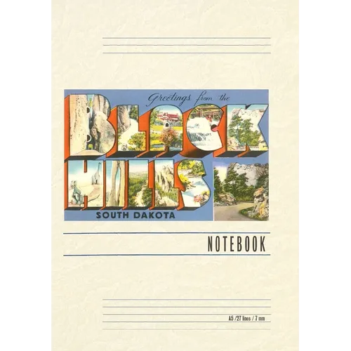 Vintage Lined Notebook Greetings from the Black Hills - Paperback